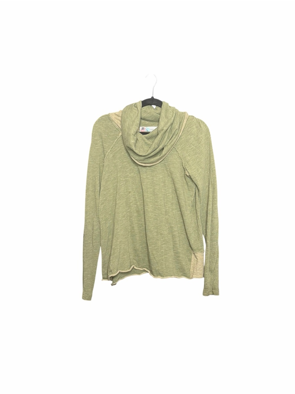 Free People Beach Cocoon Cowl Neck Pullover Sage Green Cotton